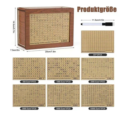 Wooden Lottery Ticket Game Board & Money Box with Counter