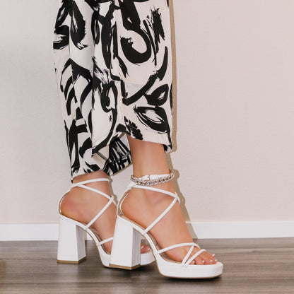 Women's Dress – Square Toe, Platform, Block Heel