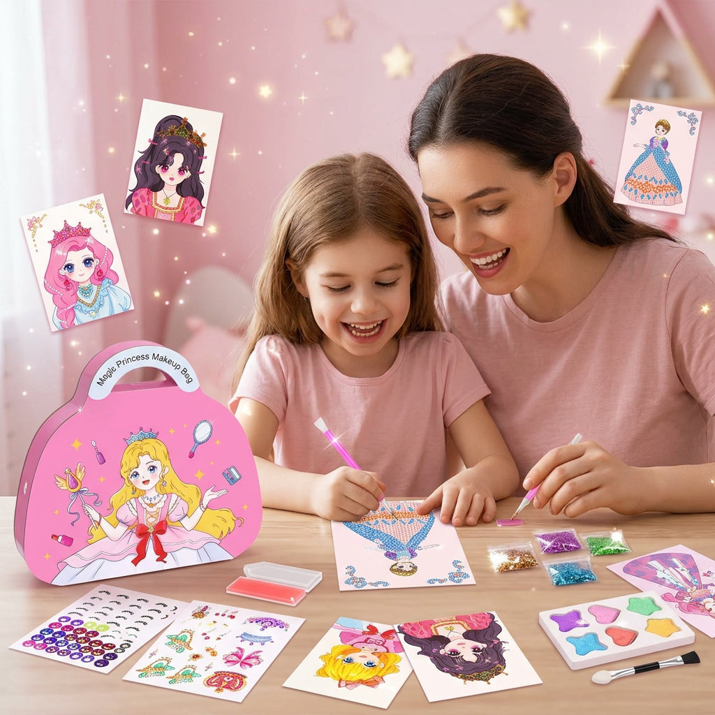 Special Diamond Painting & Princess Book Makeup Craft Kits Foil Art Books Set Play on Paper
