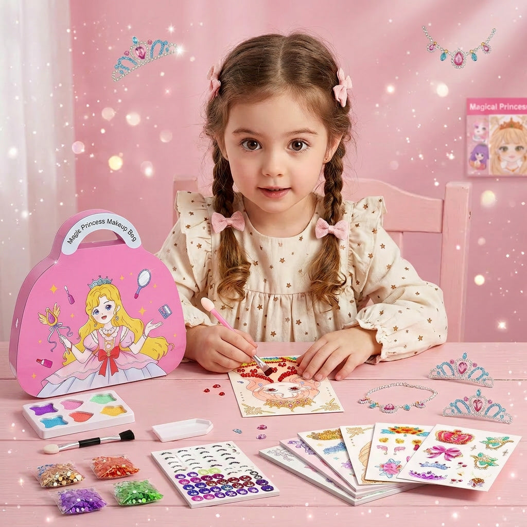 Special Diamond Painting & Princess Book Makeup Craft Kits Foil Art Books Set Play on Paper