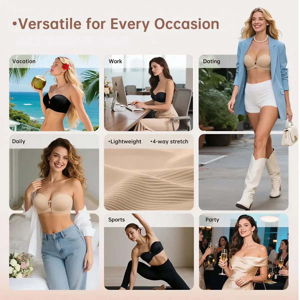 Stay-Put Wireless Strapless Jelly Bra