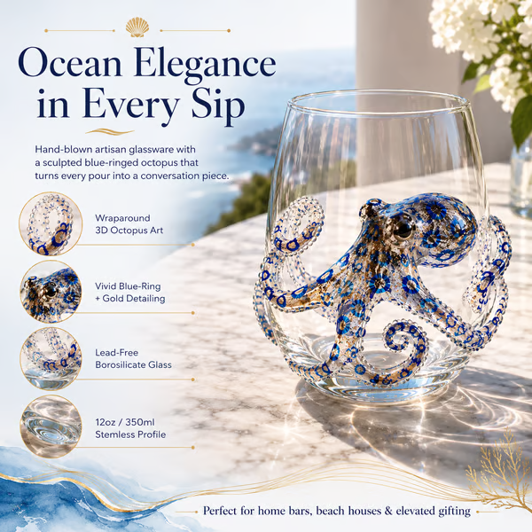 The Perfect Beach House Gift 3D Ocean Animal Artisan Glassware Collection