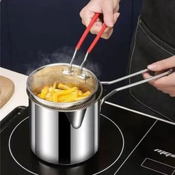 Stainless Steel Deep Fryer Basket & Strainer Pot