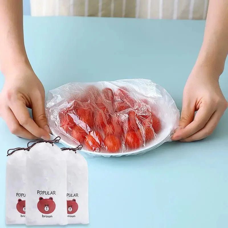 Elastic Disposable Food Covers Set (100 Pcs)