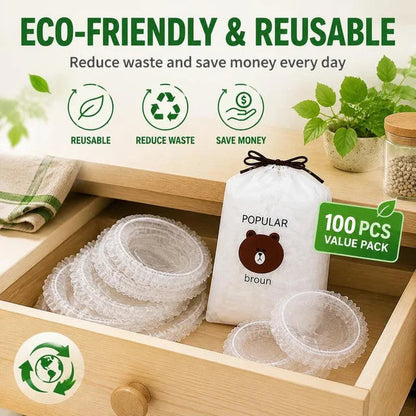 Elastic Disposable Food Covers Set (100 Pcs)