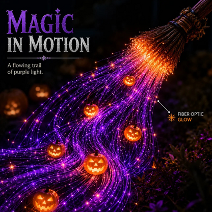 Magic Fiber Optic Witch Broom Halloween Light
