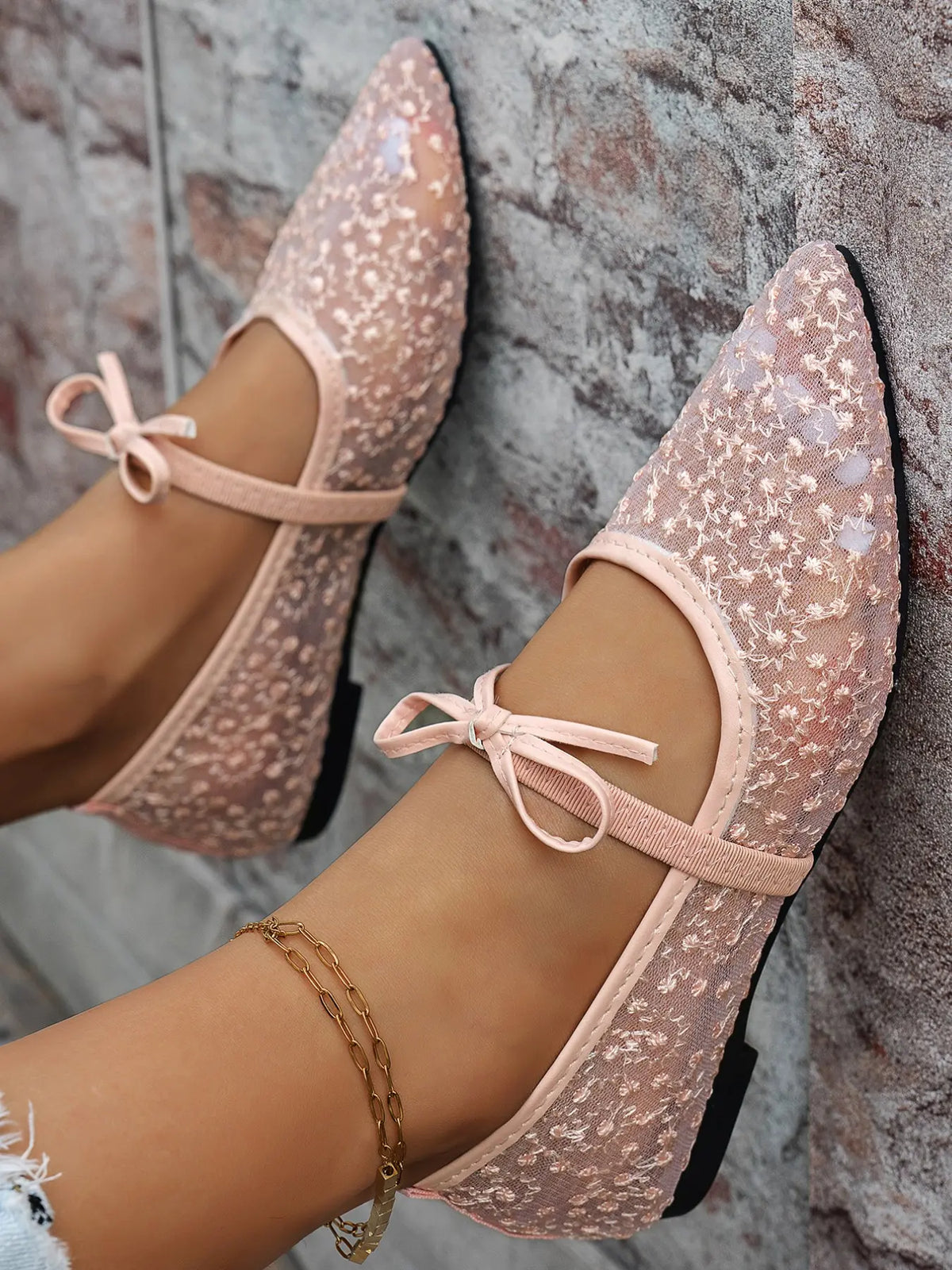 Women's Mesh Flats – Cut-Out, Bow, Lightweight