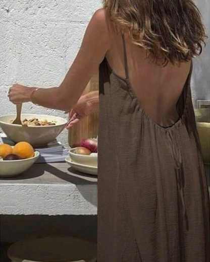 LAST DAY SAEL 40% OFF!!Women's Solid Color Cami Lounge Dress