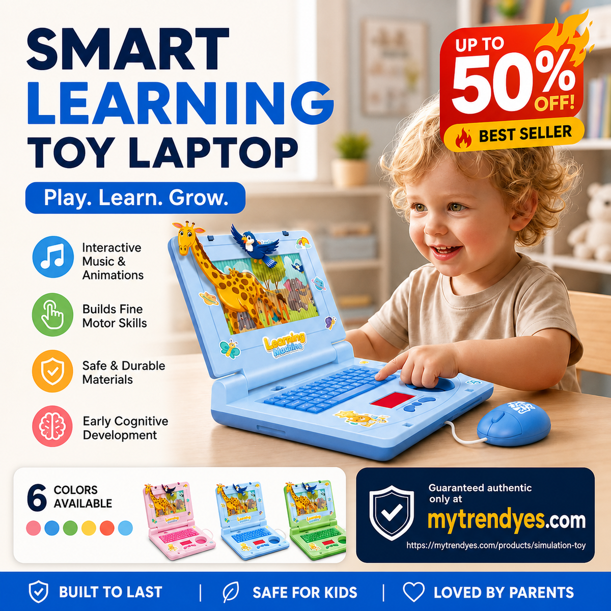 Educational toys to boost kids' thinking skills！Interactive Simulation Toy Laptop