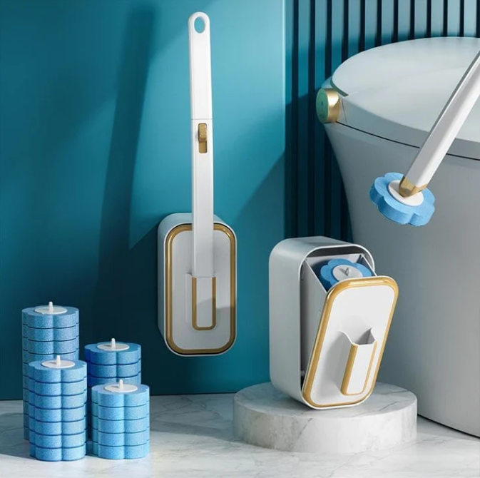 60K+ SOLD!Hygienic Disposable Toilet Brush | Wall-Mounted Replacement Head Set Hot Sale