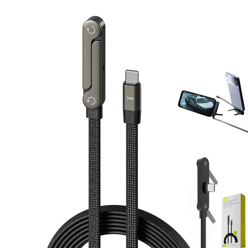 Foldable Charger Cable with Stand (Type-C to Type-C