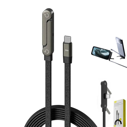 Foldable Charger Cable with Stand (Type-C to Type-C