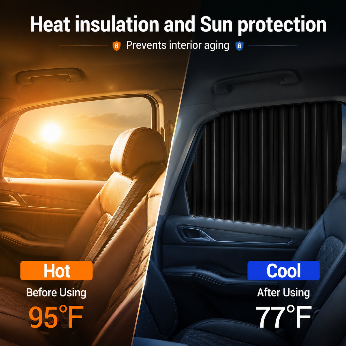 4 Pcs Magnetic Car Side Window Sun Shades