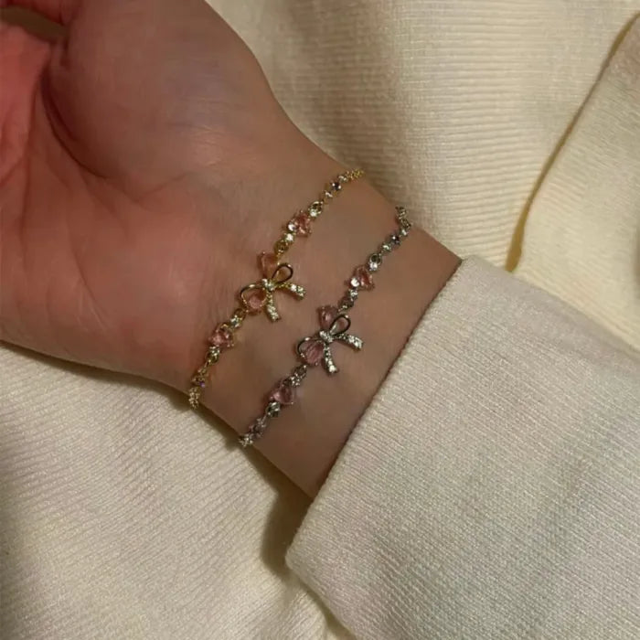 Crystal Bow Bracelet – Elegant Wrist Jewelry with a Romantic Touch