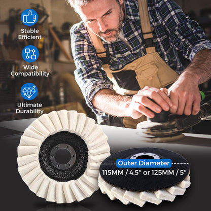 BUY 2 GET 3 FREE Heavy-Duty Wool Felt Polishing Disc – Mirror-Like Finish Made Easy