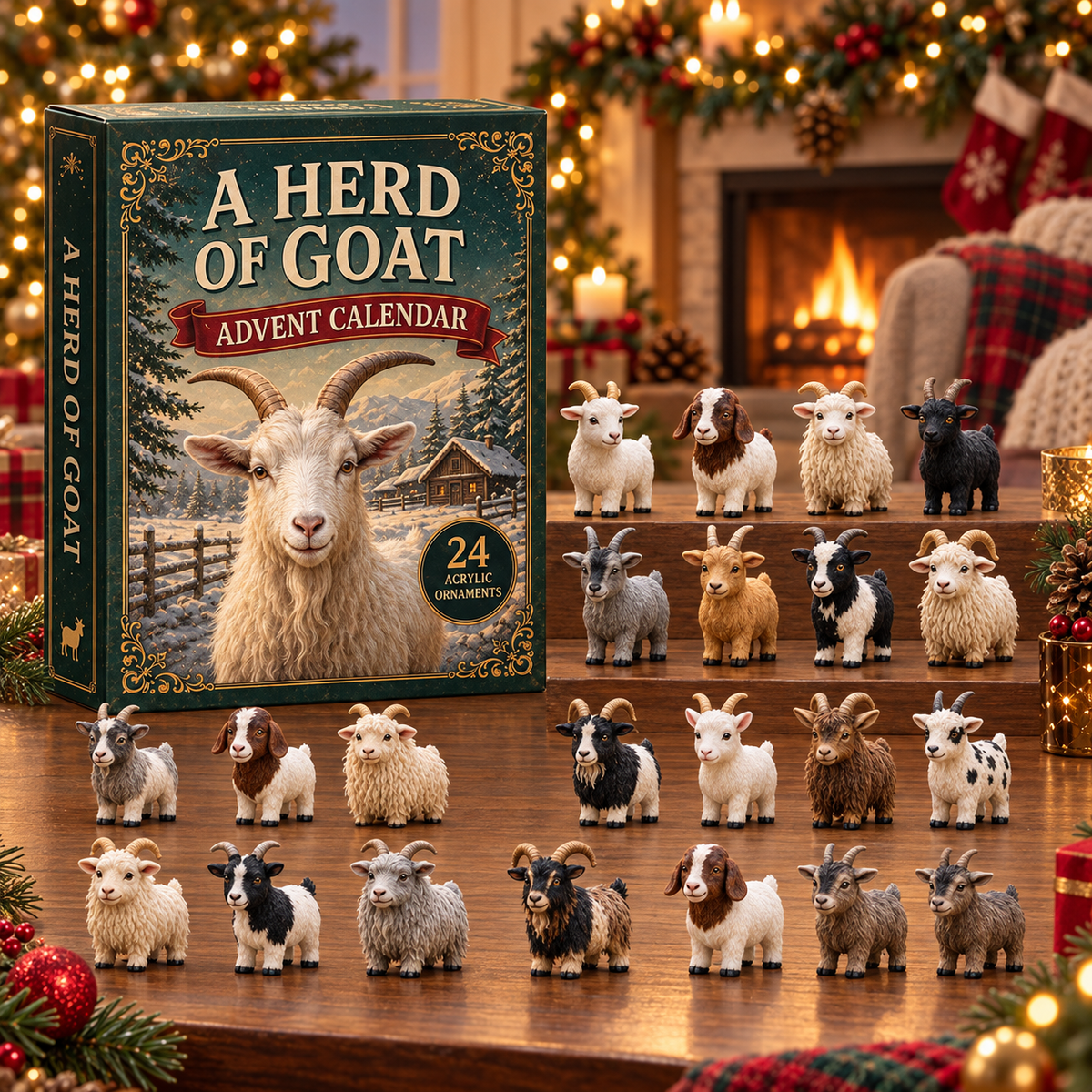 24 Days of Goats Advent Calendar – 24 Collectible Acrylic Goat Charms