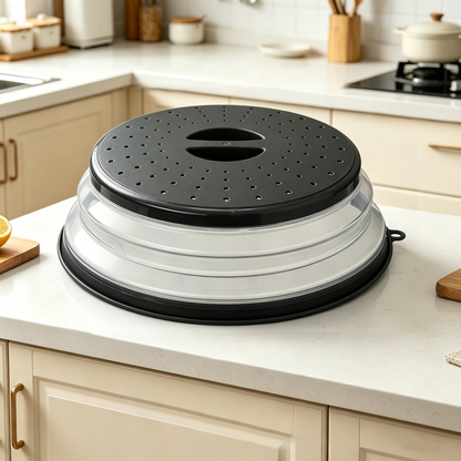 Multifunctional Collapsible Silicone Food Cover — Oil-Resistant & Splash-Proof