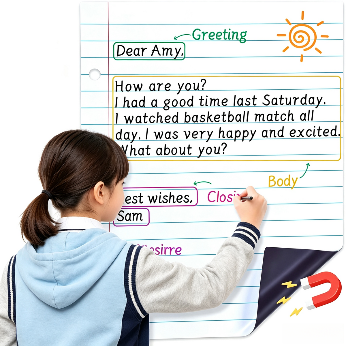 Giant Magnetic Dry Erase Drawing Pad – Large Reusable Whiteboard for Classroom, Homeschool & Creative Learning Activities