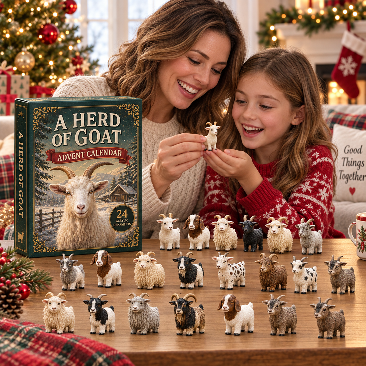 24 Days of Goats Advent Calendar – 24 Collectible Acrylic Goat Charms
