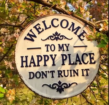Vintage Happy Place Metal Sign – Choose “Welcome to My Happy Place” or “This Is My Happy Place”