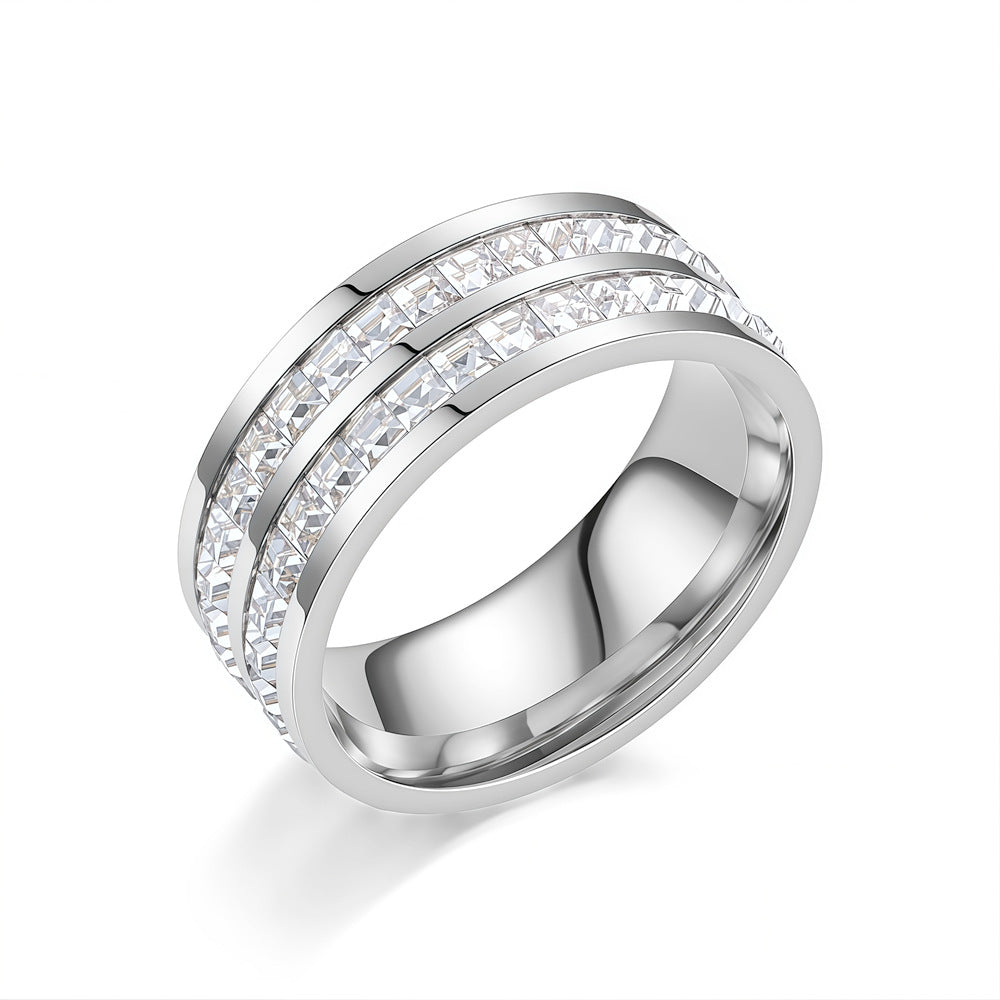 Rotating Crystal Ring, Relieves Anxiety, Symbolizes Vows & Luck, Waterproof & Fade-Resistant