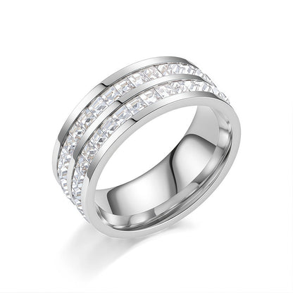 Rotating Crystal Ring, Relieves Anxiety, Symbolizes Vows & Luck, Waterproof & Fade-Resistant