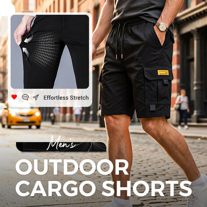 Men's Casual Cargo Shorts – Elastic Drawstring Waist & Utility Pockets