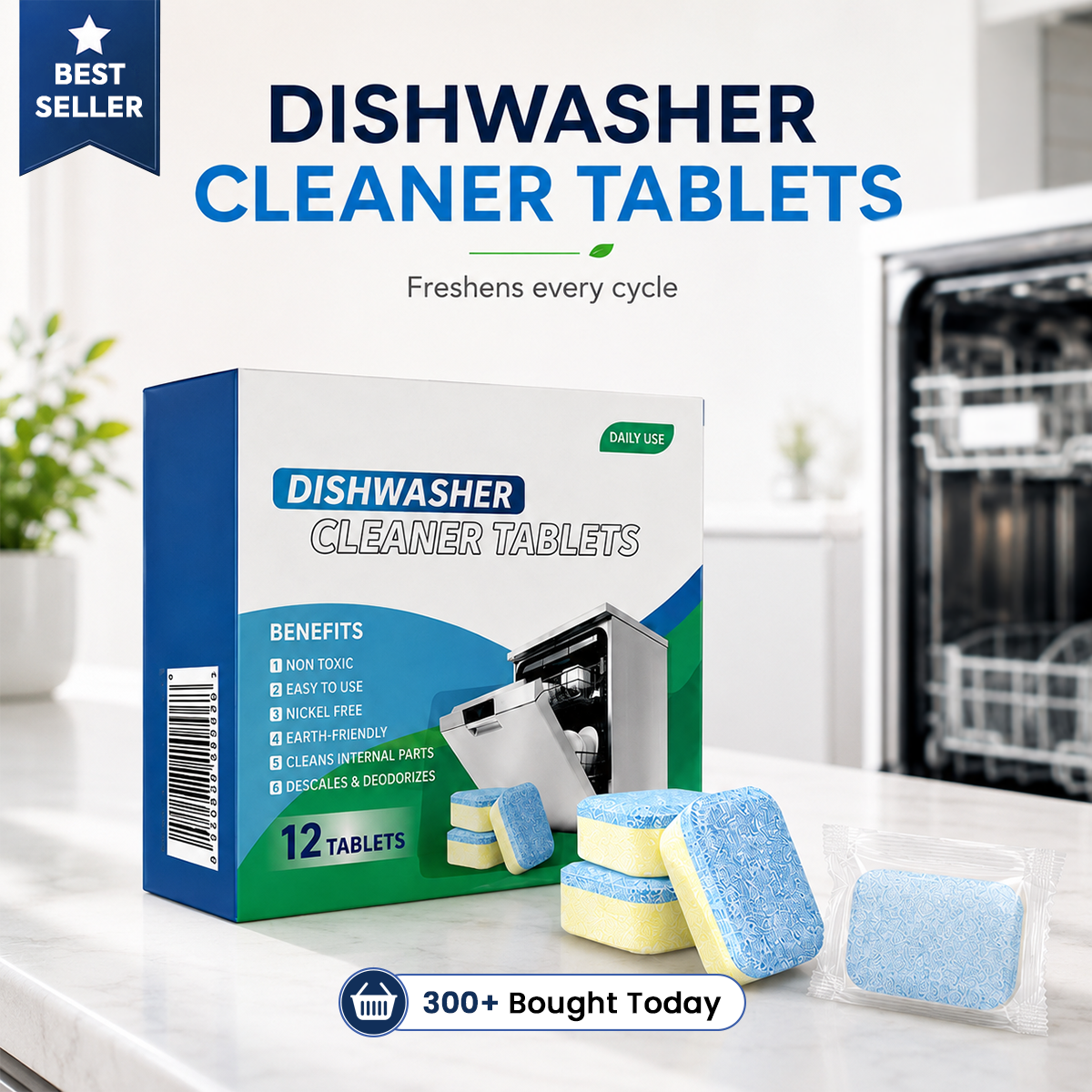 Dishwasher Cleaner Tablets 12-Pack