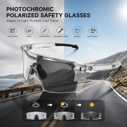 UV400 Photochromic Polarized Safety Glasses