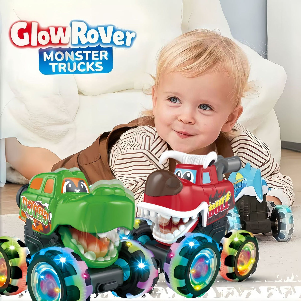 Hot Selling Light-Up Monster Truck – Press & Go Stunt Car for Kids