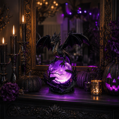 Free Shipping Gothic Dragon LED Crystal Ball Lamp — Dark Aesthetic Decor