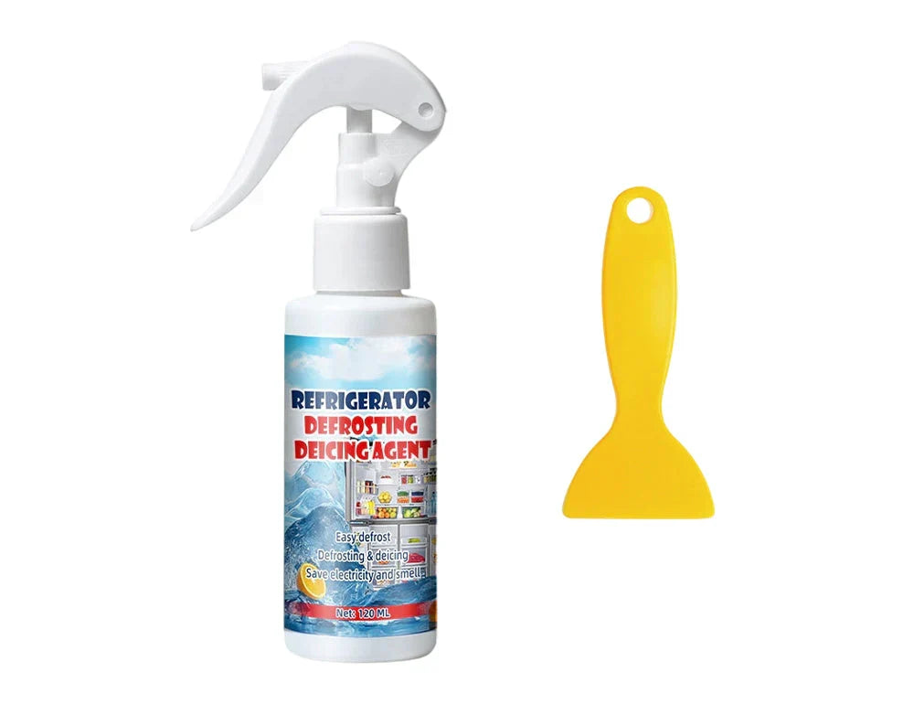 Freezer Ice Remover Spray – Rapid Defrost & Easy Cleaning Free Scraper Included