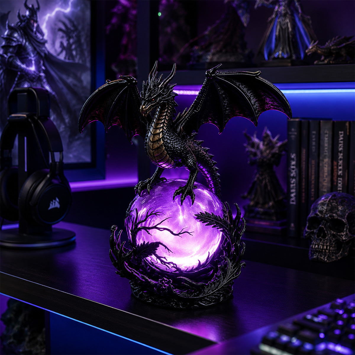 Free Shipping Gothic Dragon LED Crystal Ball Lamp — Dark Aesthetic Decor