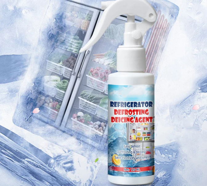 Freezer Ice Remover Spray – Rapid Defrost & Easy Cleaning Free Scraper Included