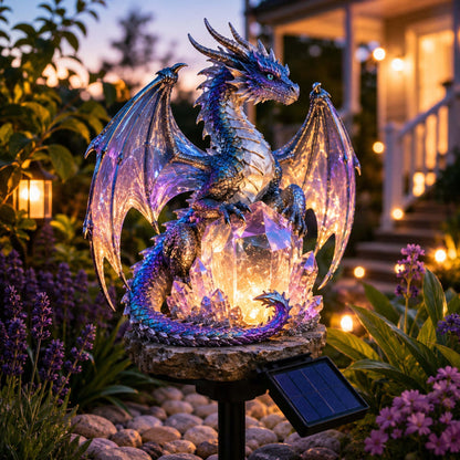 Dragon Lover's Gift Solar LED Dragon Statue – Waterproof Garden & Patio Ornament