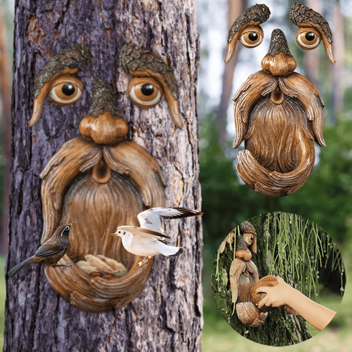 53%OFF Whimsical Tree Face Bird Feeder – Resin Garden Art Decor
