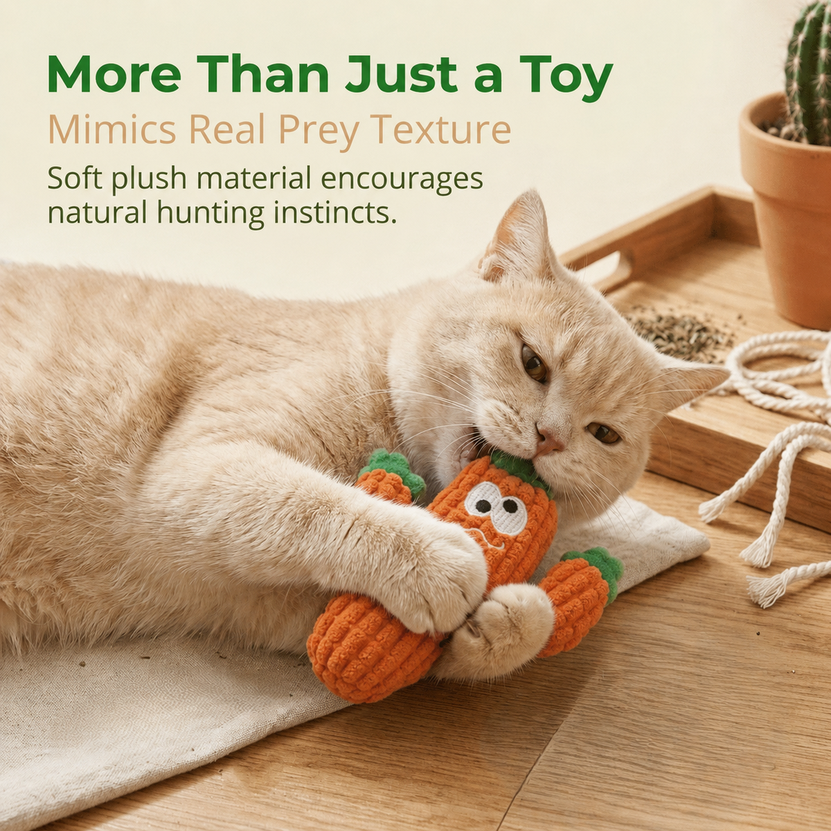 Last Day Promotion 49% OFF5pcHandmade Soft Cactus Kitten Chew Toys with Natural Catnip