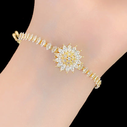 Chic Sunflower Bracelet – Adjustable, Sparkling & Perfect for Any Occasion