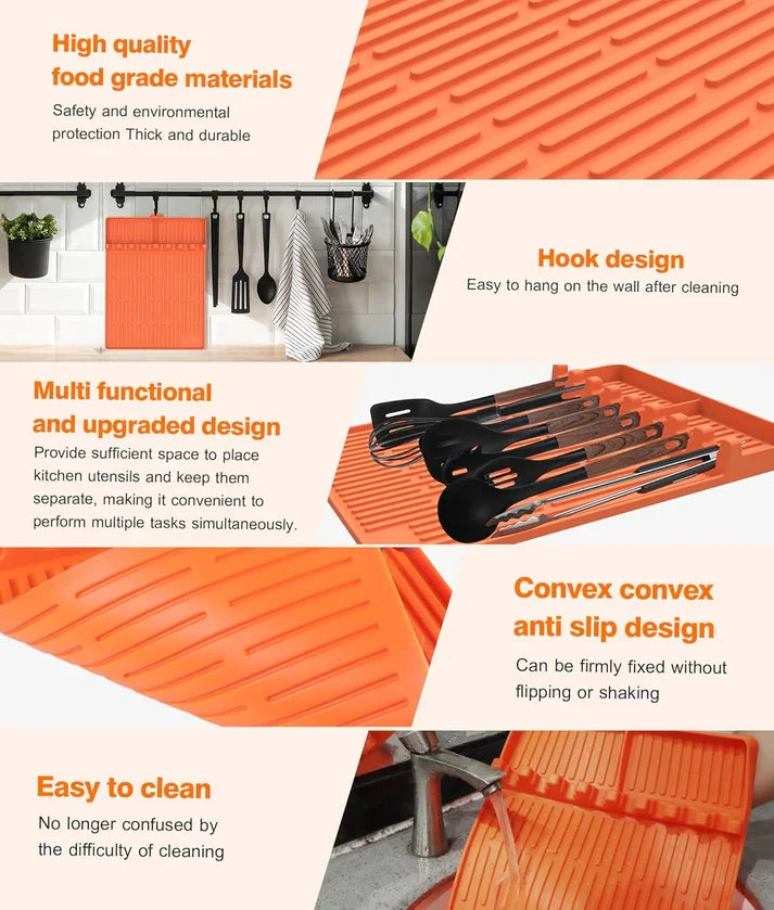 Non Slip Oilproof Griddle Accessory Silicone Storage Mat