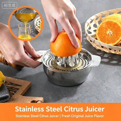 HOT SALE 50%OFF Stainless Steel Manual Citrus Juicer – Multi-Fruit Press for Orange, Lemon & Grapefruit