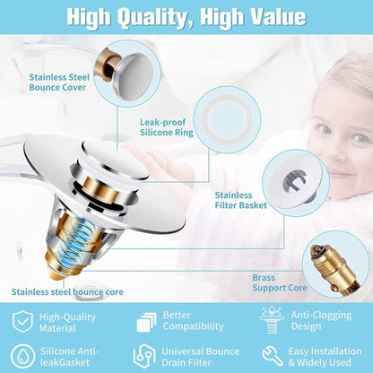 Universal Pop-Up Sink Drain Filter – Anti-Odor & Anti-Clog