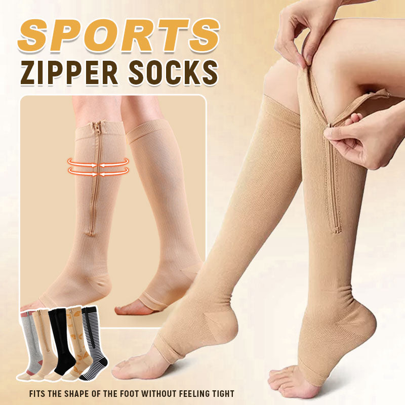 Sports Zipper Socks – Comfort, Support & Easy On/Off