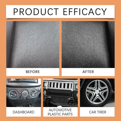 2026 New Upgrade! Plastic Restorer for Cars – Interior Trim Cleaner, Stain Remover & Deep Black Shine Restoring Spray