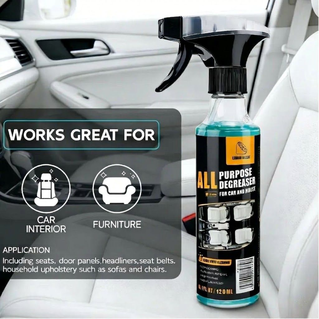 Multi-Surface Degreaser Spray — Save 52% Today! For Car Interiors, Kitchen Grease & Home Cleaning