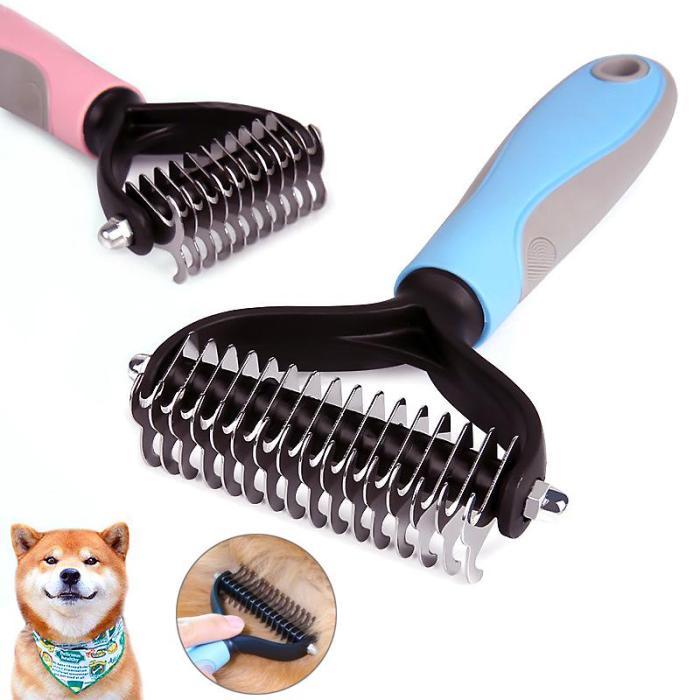 Double-Sided Pet Grooming Brush – Dog & Cat Hair Remover & Styling Comb