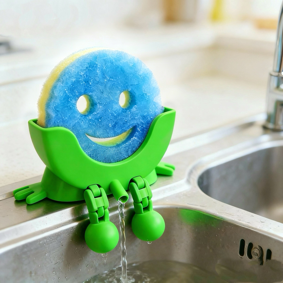 Smiley face sponge drainer - Keeps Your Sink Clean & Dry