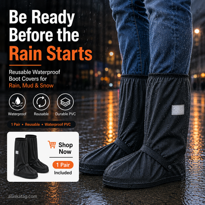 Reusable Waterproof Boot Covers for Rain, Mud & Snow