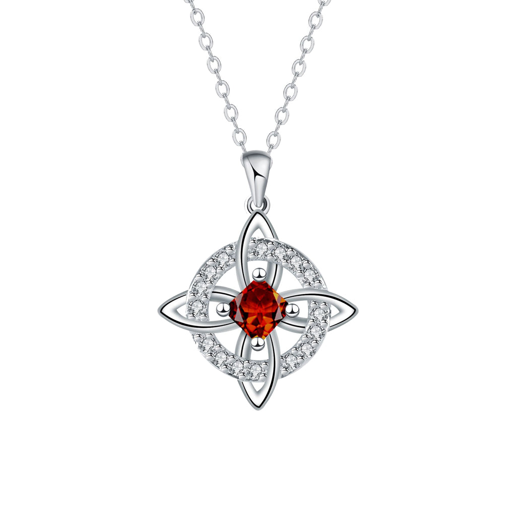 Mystical Birthstone Witches Knot Necklace – Natural CrystalProtect Your Loved Ones