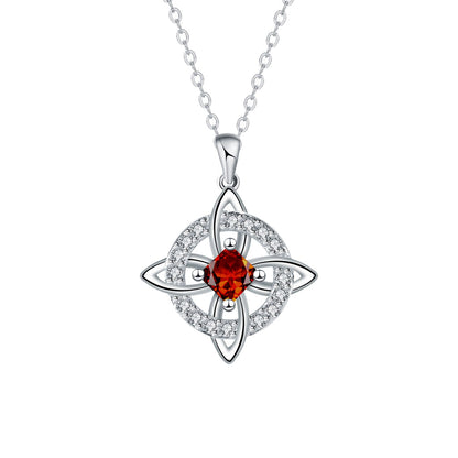 Mystical Birthstone Witches Knot Necklace – Natural CrystalProtect Your Loved Ones