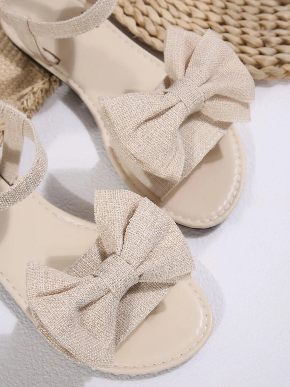 Women's Boho Sandals – Open Toe, Bow